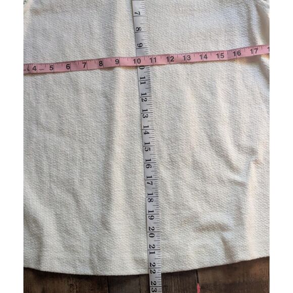 Anthropologie Eri + Ali Lace Bell Sleeve Top XS White Textured Crocheted - Picture 6 of 7